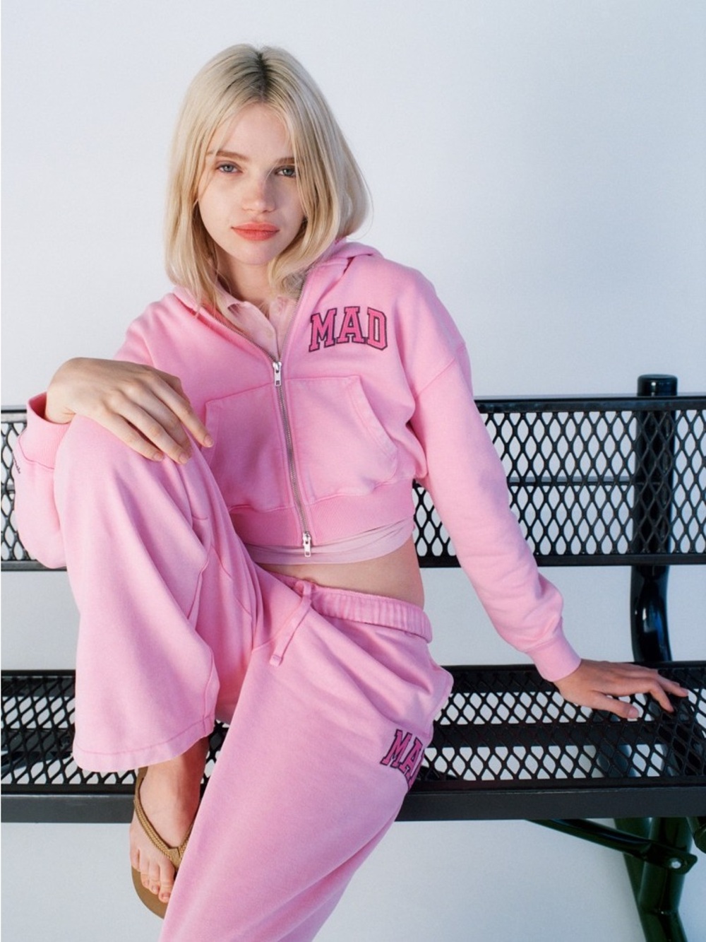 Madhappy x Gap Pink Cropped Zip Hoodie & Jogger Set - Women